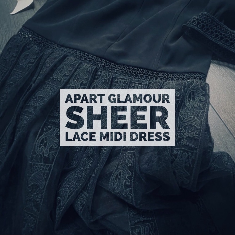 APART Sheer Lace Midi Dress